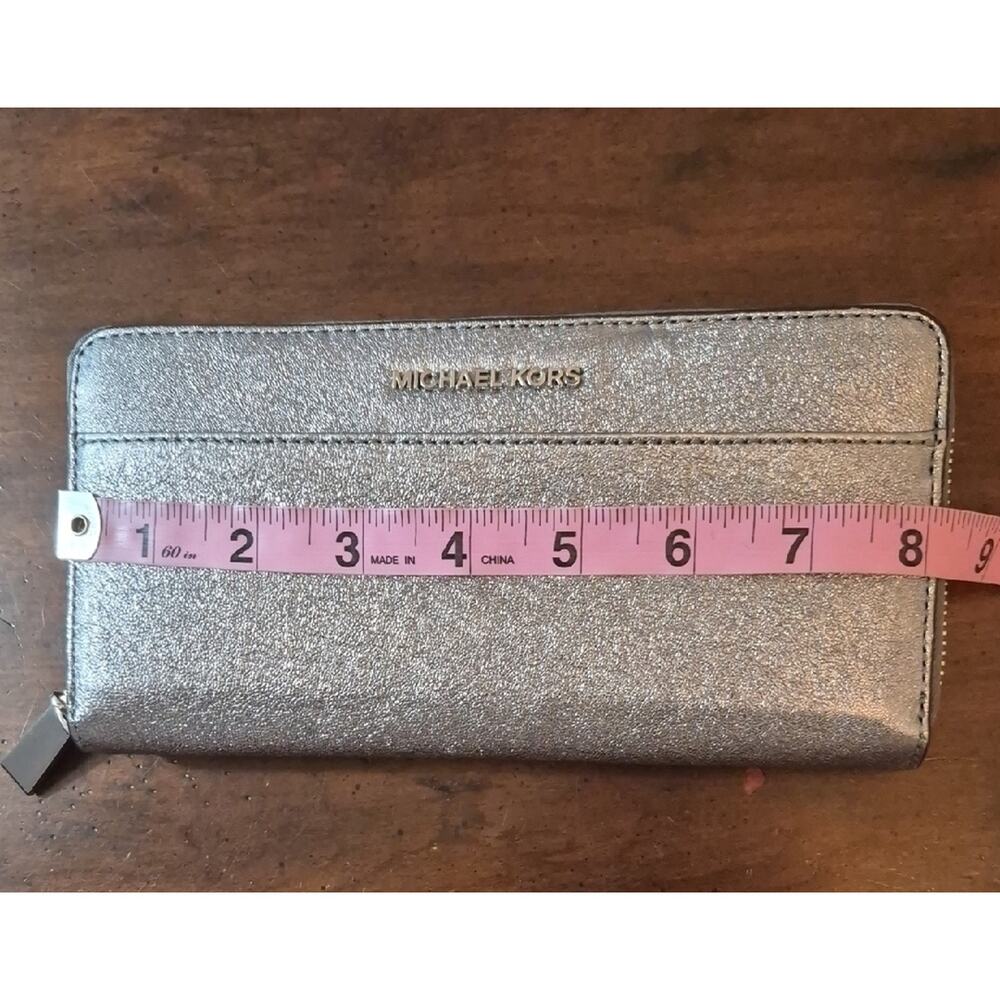 Michael Kors Metallic Silver Zip Wallet - Picture 13 of 14